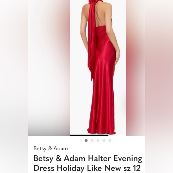 Betsy & Adam Halter Charmeuse Evening Dress  Like New sz 12 - Picture 6 of 8